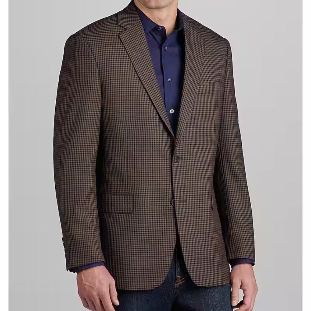 42L Jos A Bank Sportcoat Blazer Jacket Traditional Fit Brown D060351 168G
